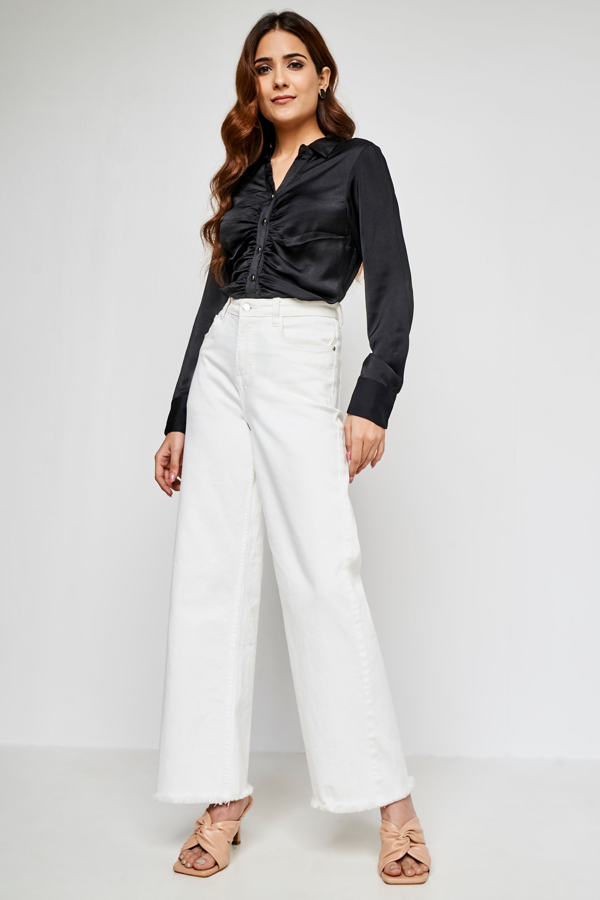 Black Solid Straight Top, Black, image 2